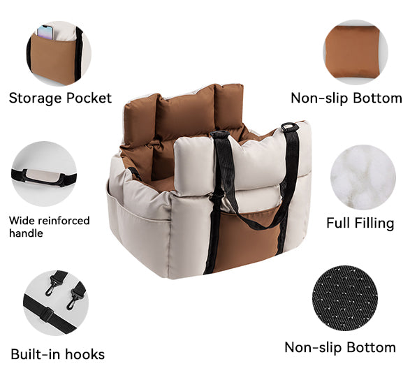 Waterproof 2-in-1 Dog Car Seat - Non-Slip Base & Quick-Dry Fabric | FriskFable - friskfable