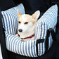 2-in-1 Striped Dog Car Seat | Machine-Washable & Year-Round Use | FriskFable - friskfable
