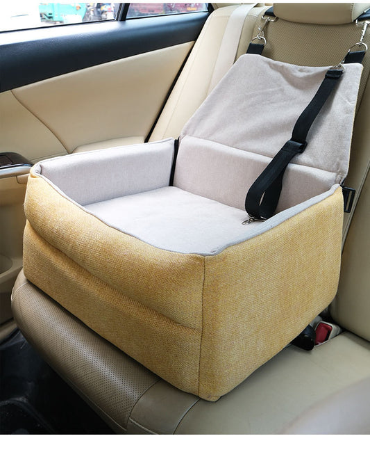 Cylinder-Style Elevated Dog Car Seat with High-Density Sponge for Joint Support | FriskFable - friskfable