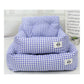 Plaid Dog Car Seat with Neck Support - All-Season Travel Safety | FriskFable - friskfable