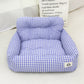 Plaid Dog Car Seat with Neck Support - All-Season Travel Safety | FriskFable - friskfable