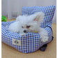 Plaid Dog Car Seat with Neck Support - All-Season Travel Safety | FriskFable - friskfable